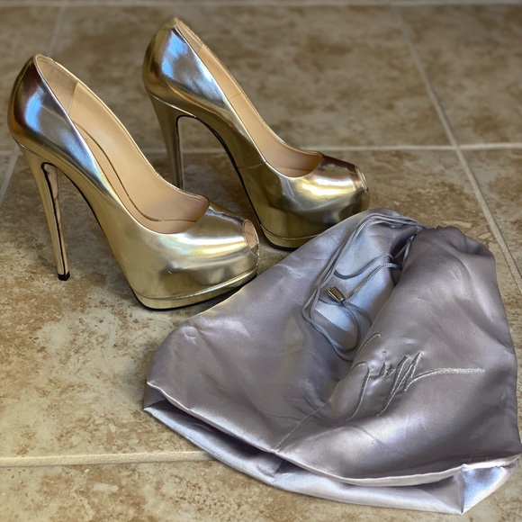 Giuseppe Zanotti metallic peep toe heel - Picture 2 of 11